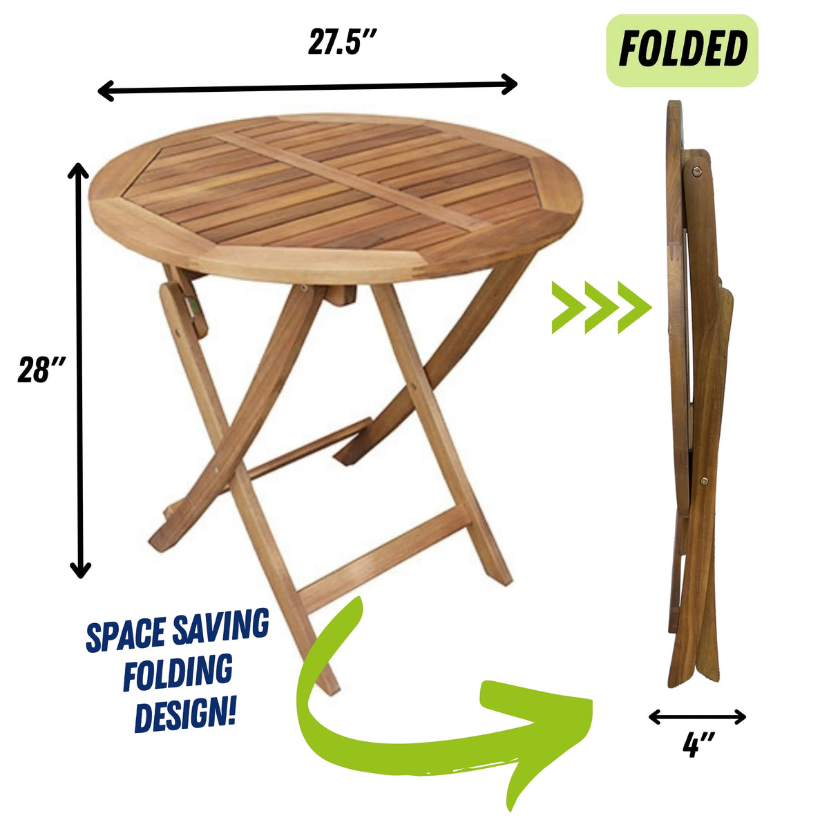 Folding Acacia Wood Bistro Table I176