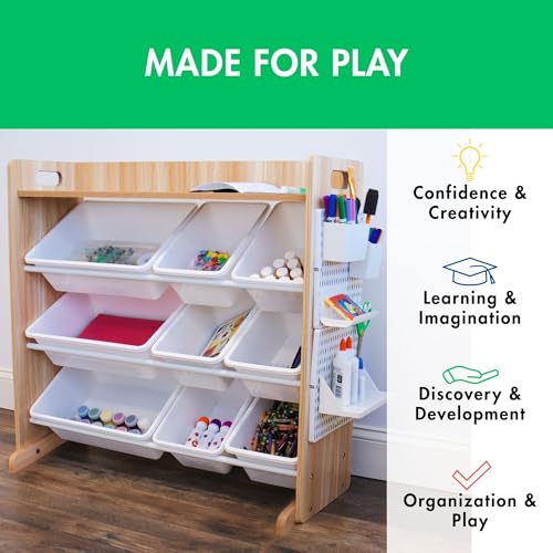 Natural White Toy Storage Organizer with 9 Bins I8712