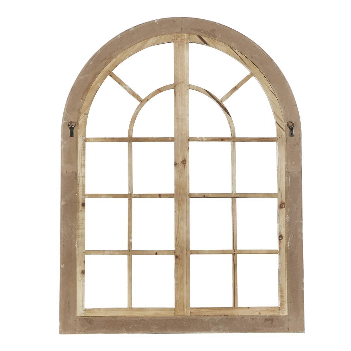 White Arched Window Wood Wall Decor X48848