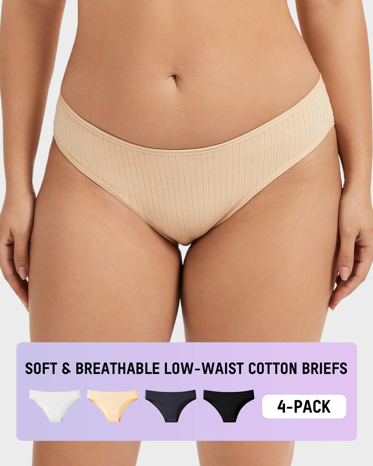 Cotton Low-Waist Briefs 4 Pack B538
