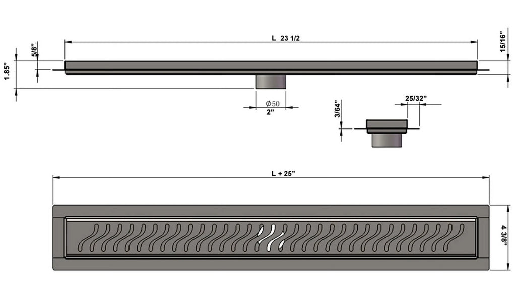 Rectangle Shower Floor Drain with Hair Catcher T470233