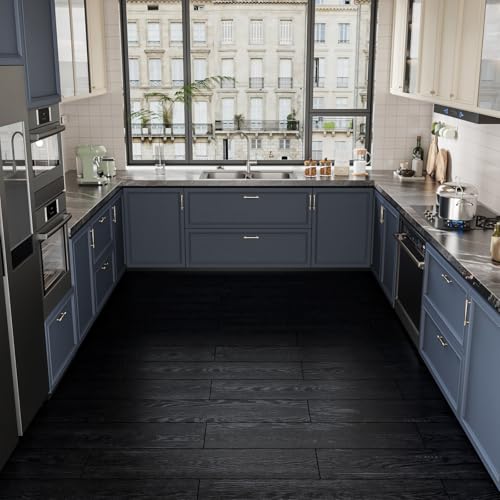 24-Pack Black Vinyl Plank Flooring 6"x36" Self Adhesive H88047