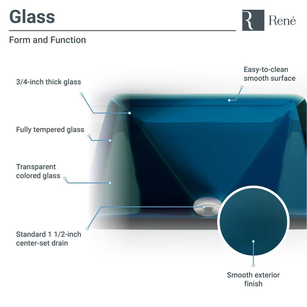Glass Vessel Bathroom Sink with Vessel Faucet U302149