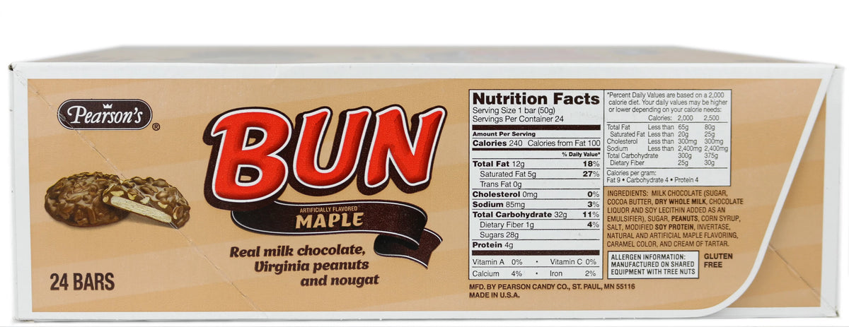 Gluten-Free Maple Bun Bar, 1.75 Oz., 24 Count C855