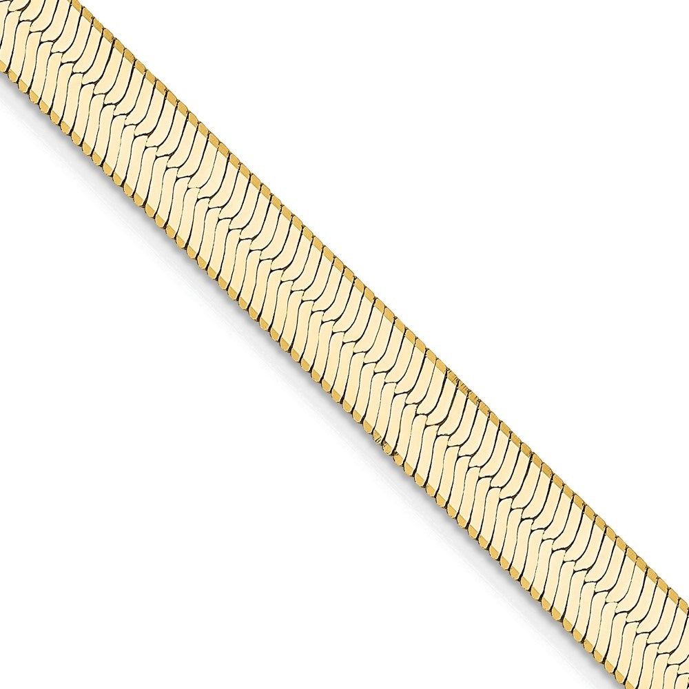 14K Yellow Gold Herringbone Chain Necklace 22" K52625