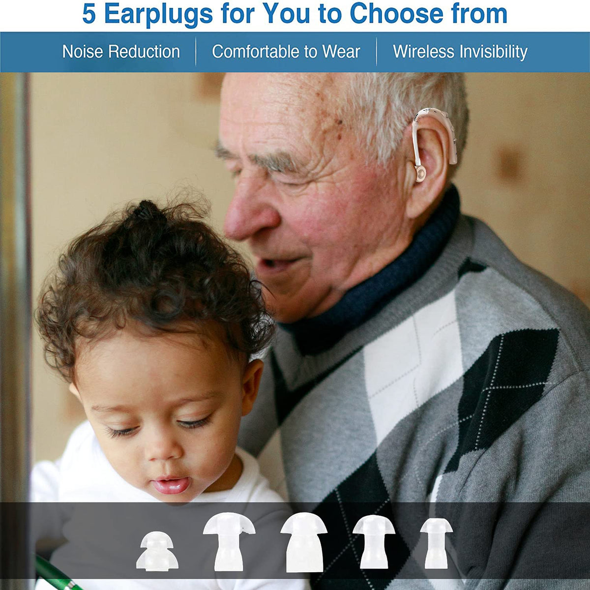 Rechargeable Digital Hearing Amplifier with Noise Cancelling and Volume Control W92542
