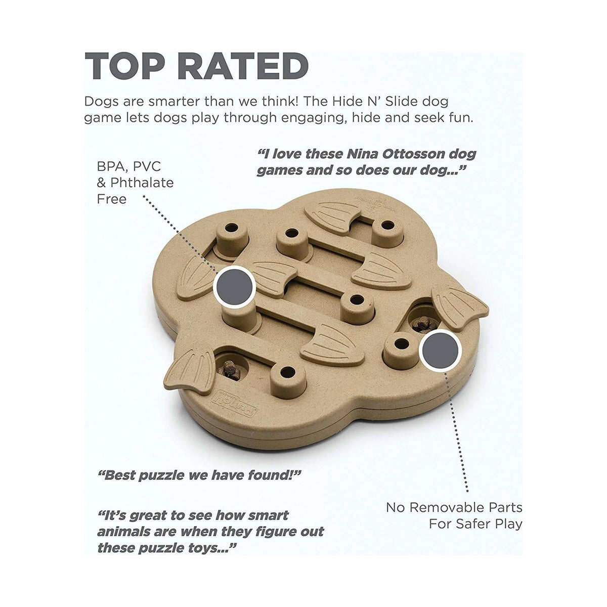 Tan Interactive Treat Puzzle Dog Toy H9535