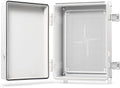 Hinged Cover Stainless Steel Latch Junction Box with Mounting Plate, ABS Plastic IP67 Waterproof Dustproof Enclosure Grey L5593