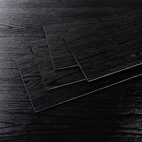 24-Pack Black Vinyl Plank Flooring 6"x36" Self Adhesive H88047