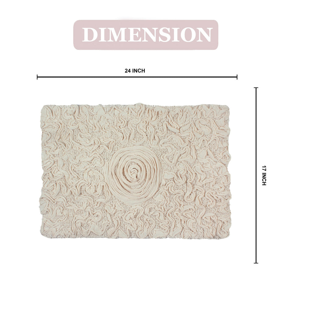 Ivory Cotton Bathroom Rug 17"x24" B9920