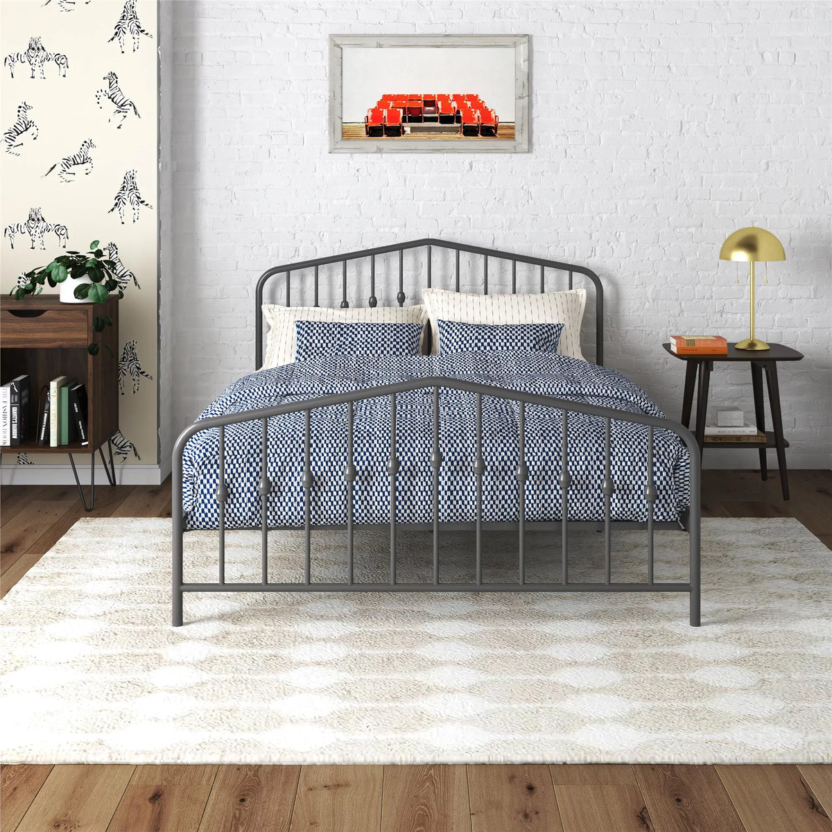 Queen Black Metal Bed E52928