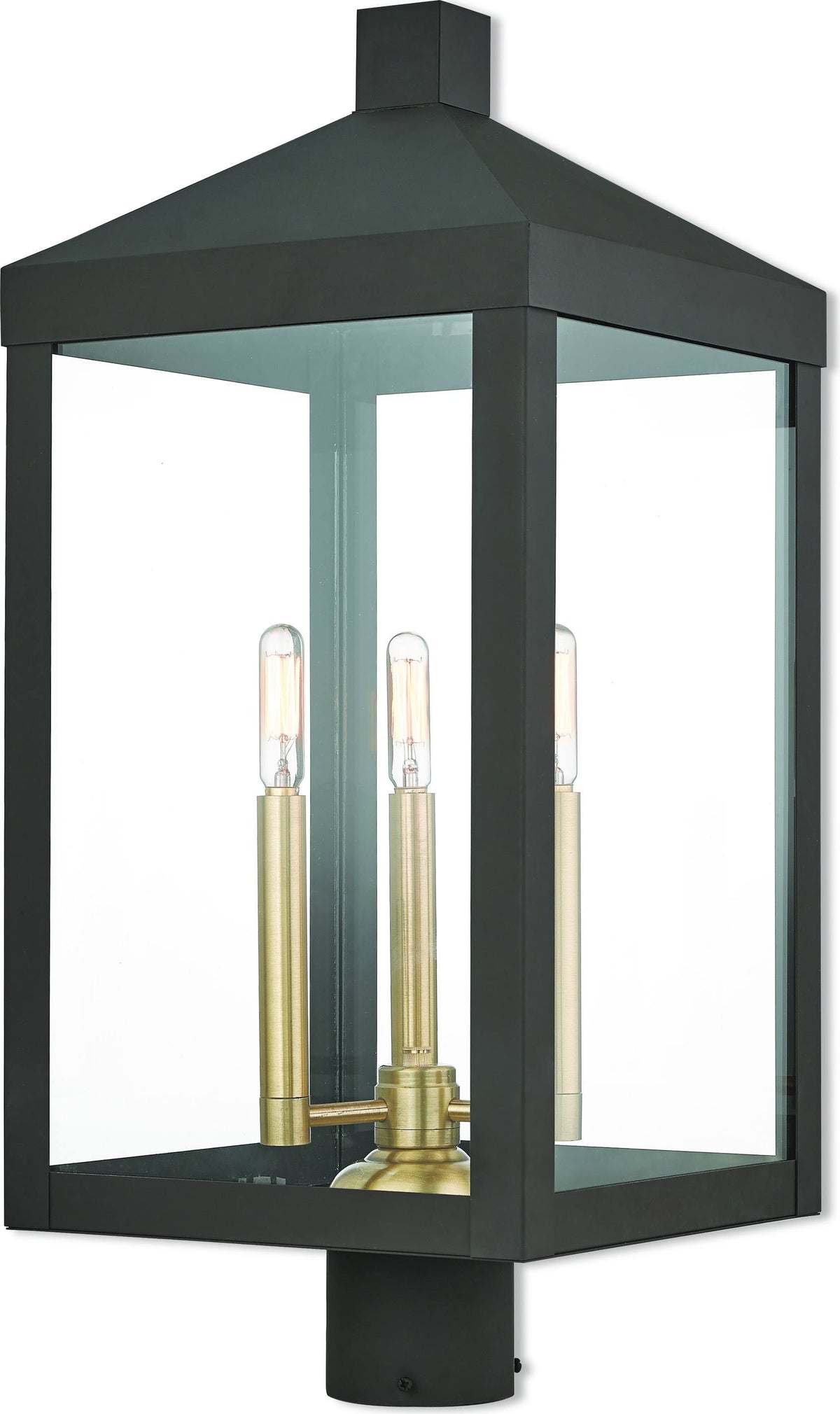 3 Light Bronze Outdoor Post Top Lantern V460