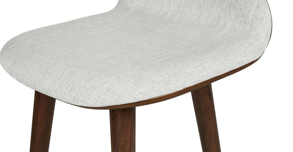 Gray Fabric Counter Stool with Walnut Legs I4853