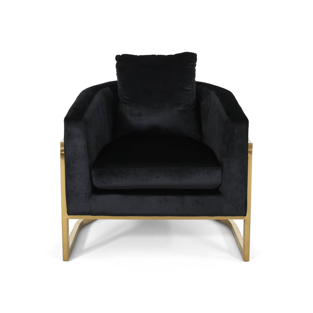 Emerald Velvet Armchair with Stainless Steel Frame L963522