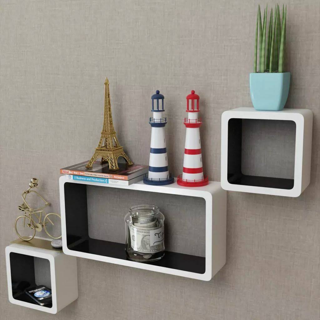 White and Pink Wall Cube Shelves 6 Pcs M8205