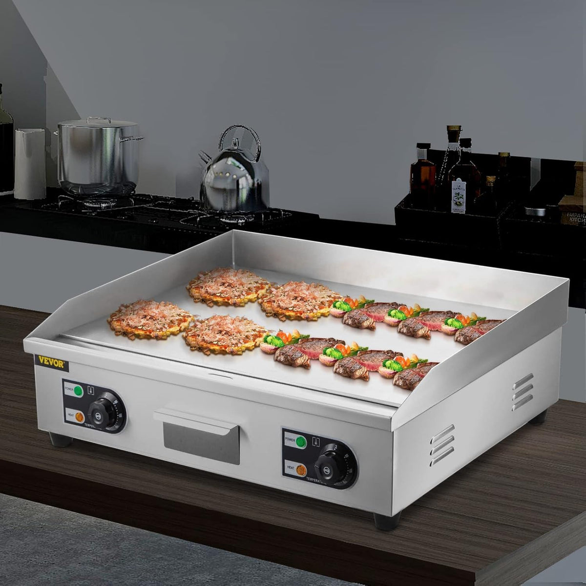 30" 3000W Electric Countertop Griddle Non-Stick Stainless Steel Flat Top Grill B356048