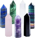 3.3"-3.5" Single Point Healing Crystal Wand 6 Faceted Reiki Chakra Stones V33711