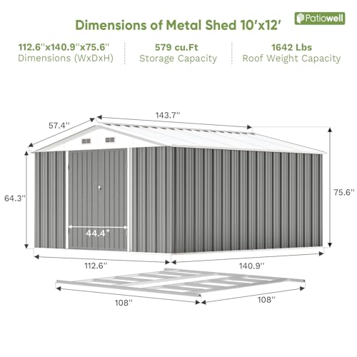 Brown Metal Outdoor Storage Shed I291720