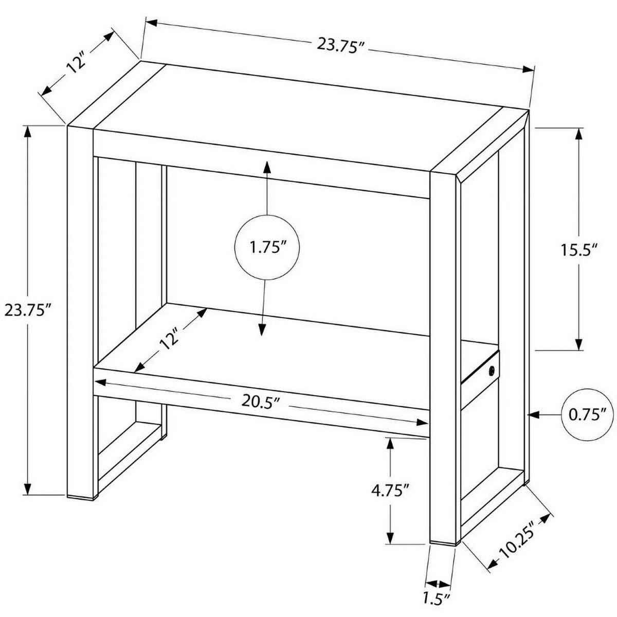 2 Tier Wood Top Side Table Set of 2 Y86684