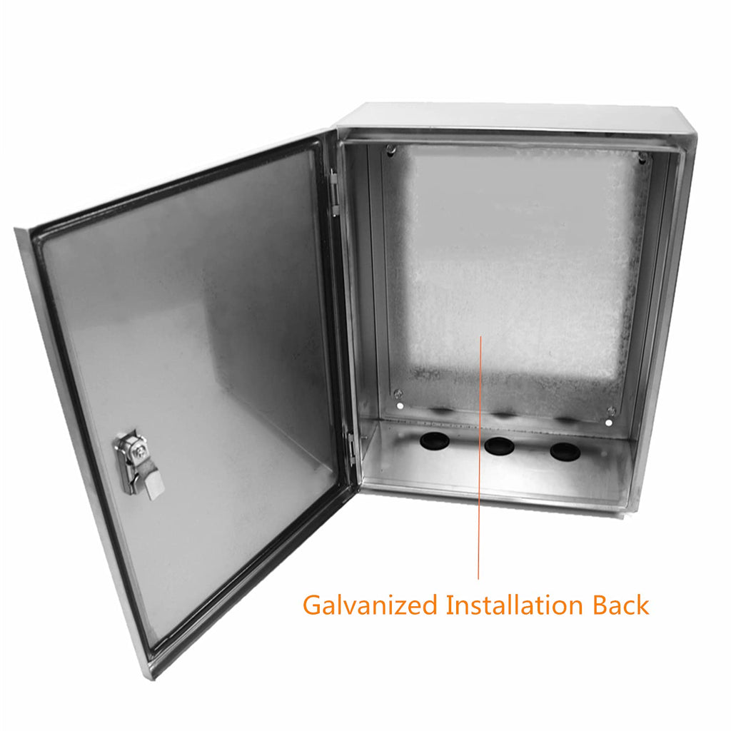 304 Stainless Steel Electrical Enclosure Box 20'' x 16'' x 8'' with Mounting Plate W53906