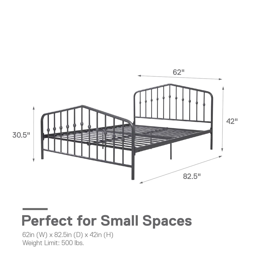 Queen Black Metal Bed E52928