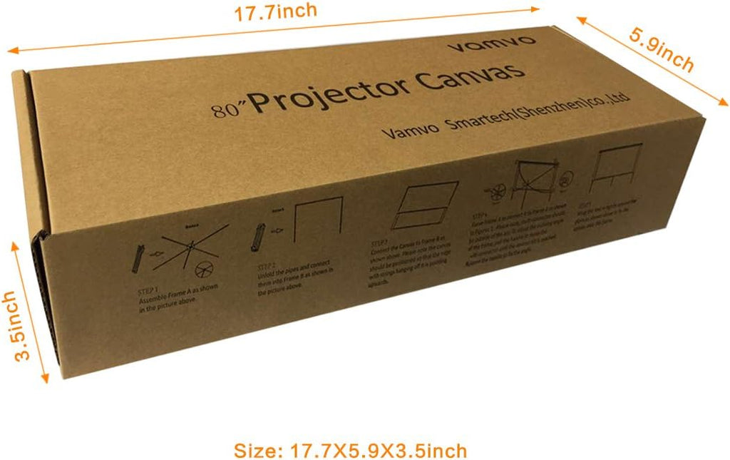 80 Inch Foldable Portable Outdoor Projector Screen with Stand and Bag W387