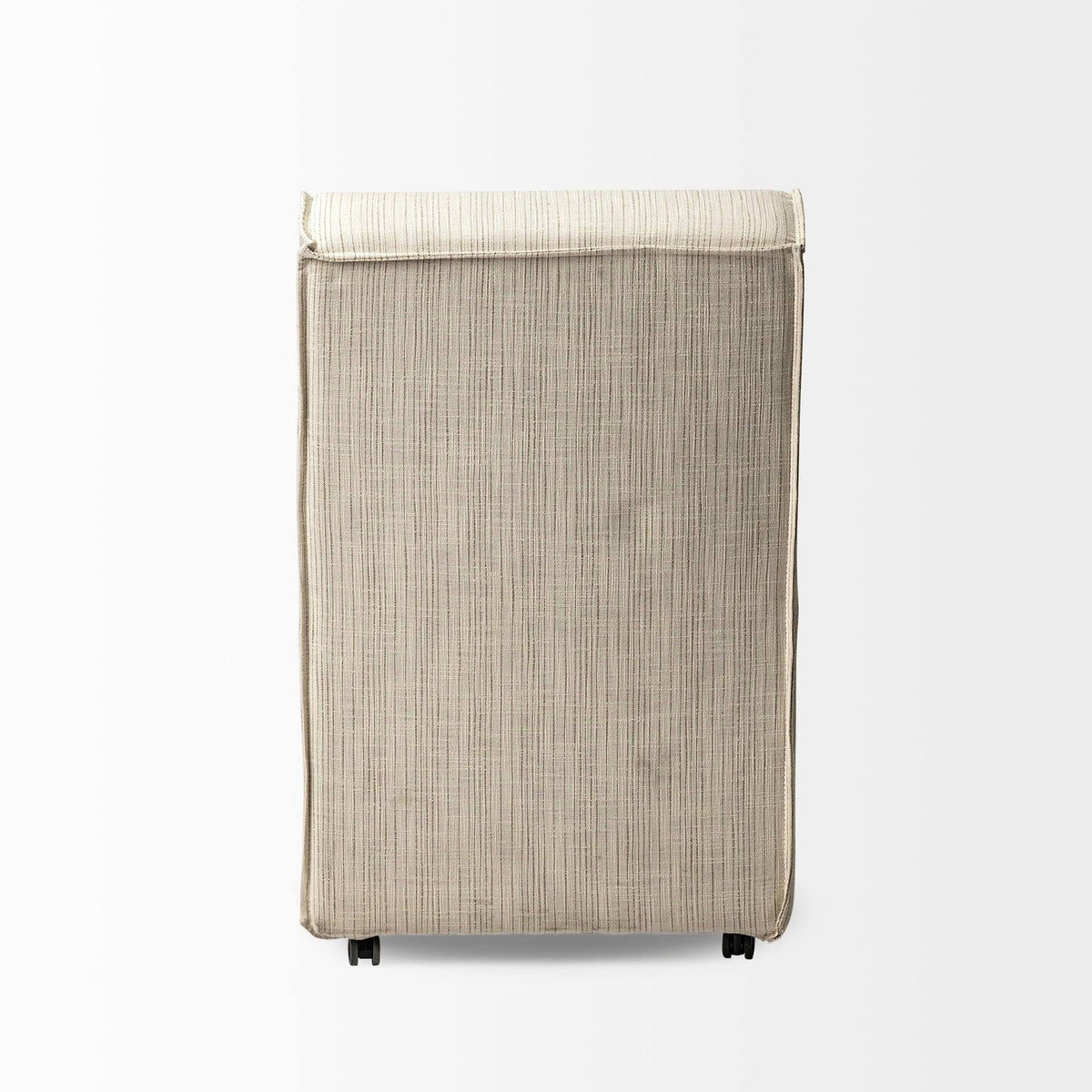 Cream-Toned Fabric Dining Chair with Wooden Base C433