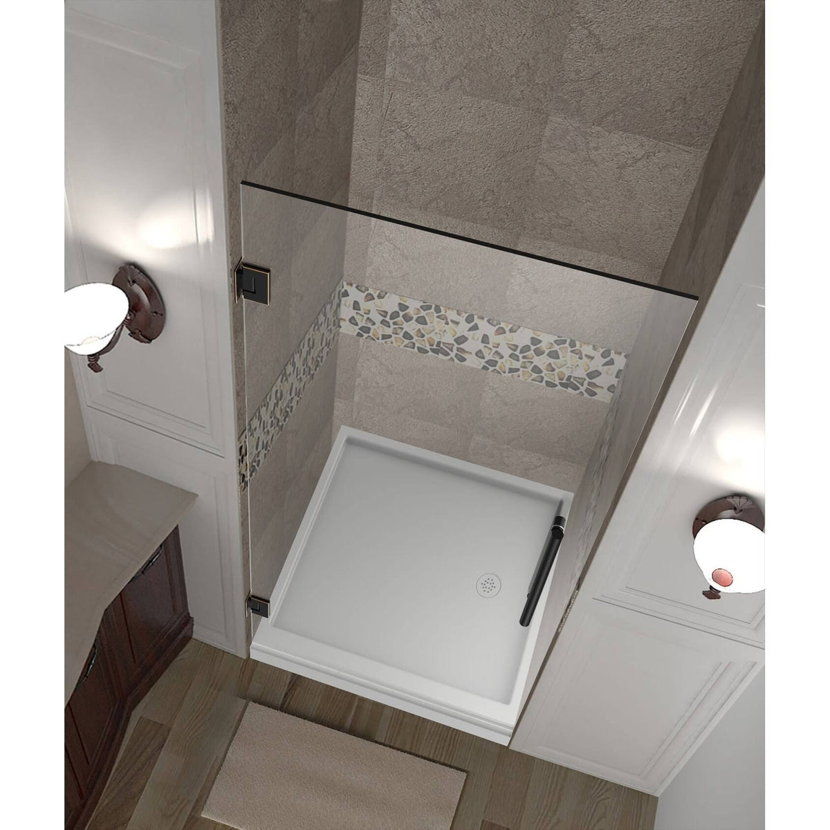 Chrome Frameless Hinged Shower Door L347