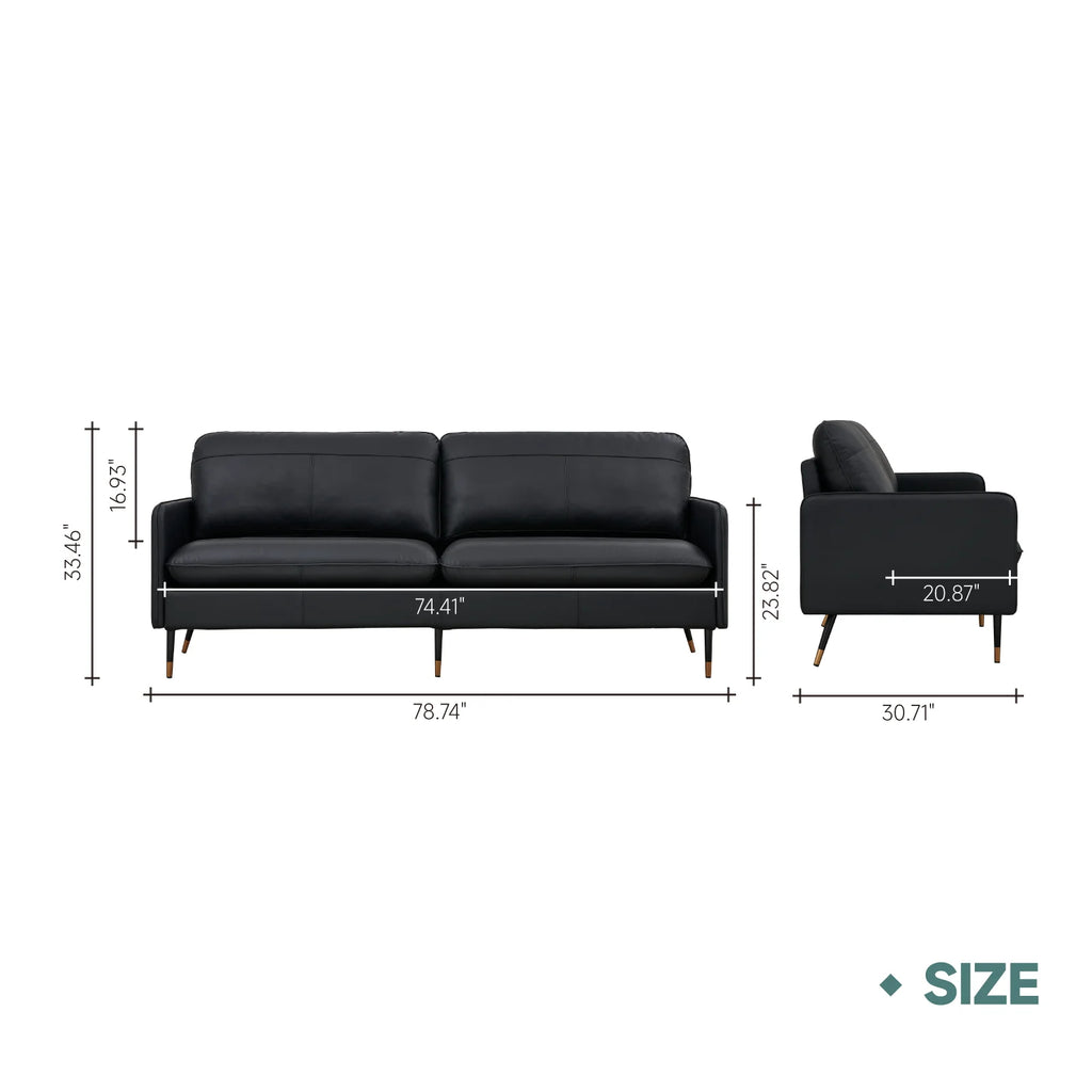 79" Genuine Leather 3 Seater Sofa S4822