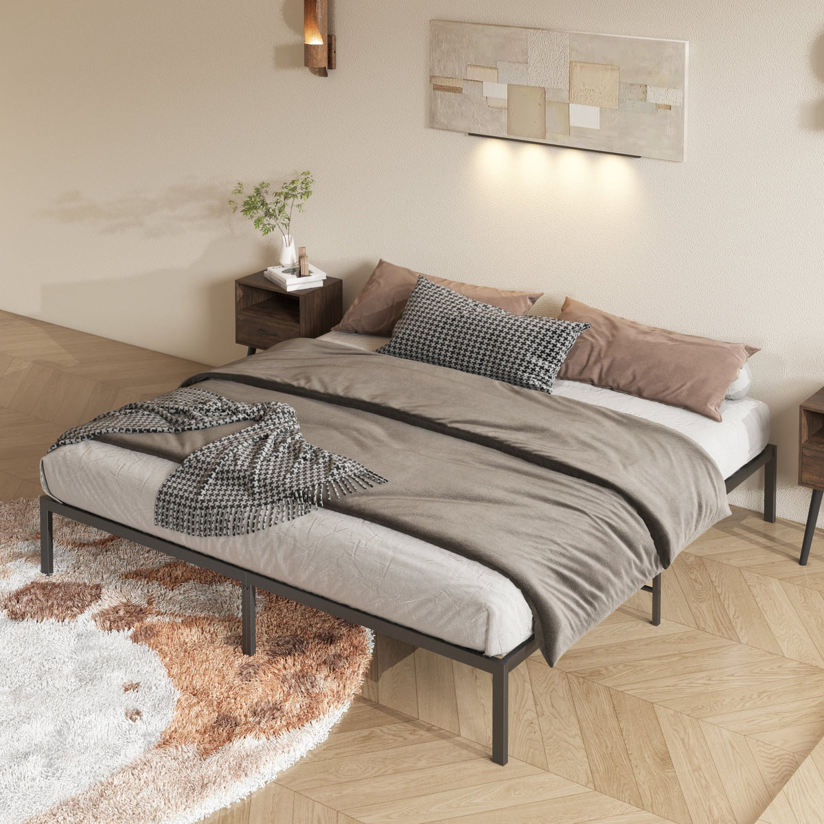 Queen Heavy Duty Metal Platform Bed Frame D791