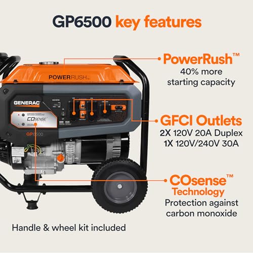 8,000-Watt Gas-Powered Portable Generator with Electric Start P907005