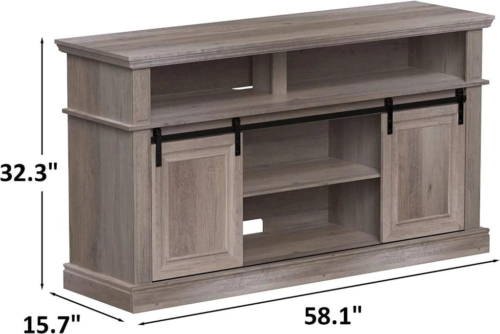 58 TV Stand with Electric Fireplace, Gray B533