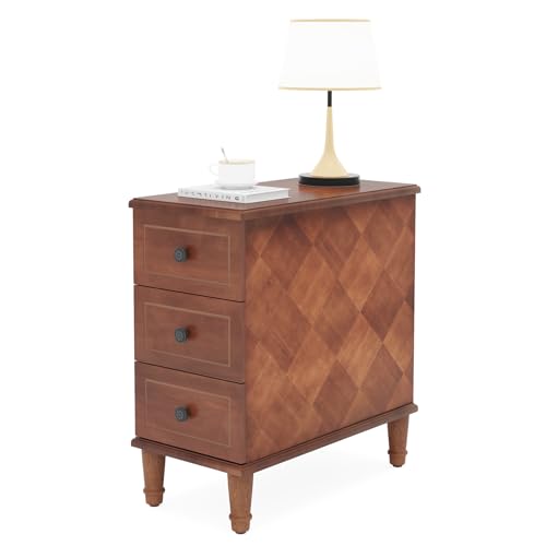 Brown 3 Drawer Narrow End Table U993482