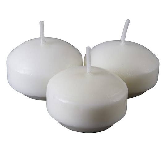 White Linen Floating Candles Value ct A444