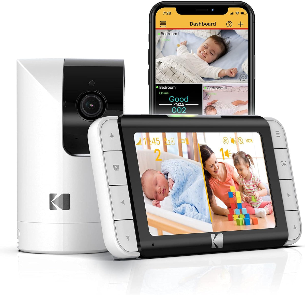 Smart Video Baby Monitor with Remote Pan-Tilt Camera and Night Vision F40027