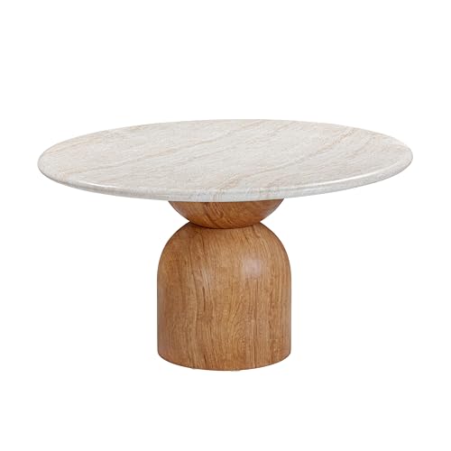 Travertine Concrete Round Dining Table H37645