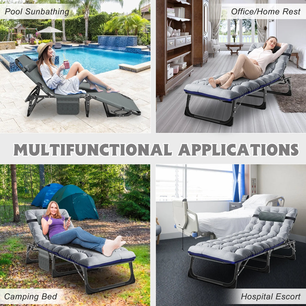 Camping Cot with Mattress and Pillow P7392