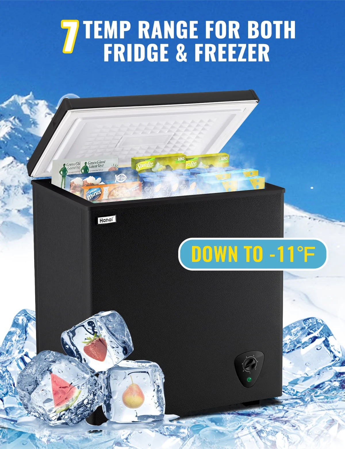 3.5 Cubic Feet White Chest Freezer I64502
