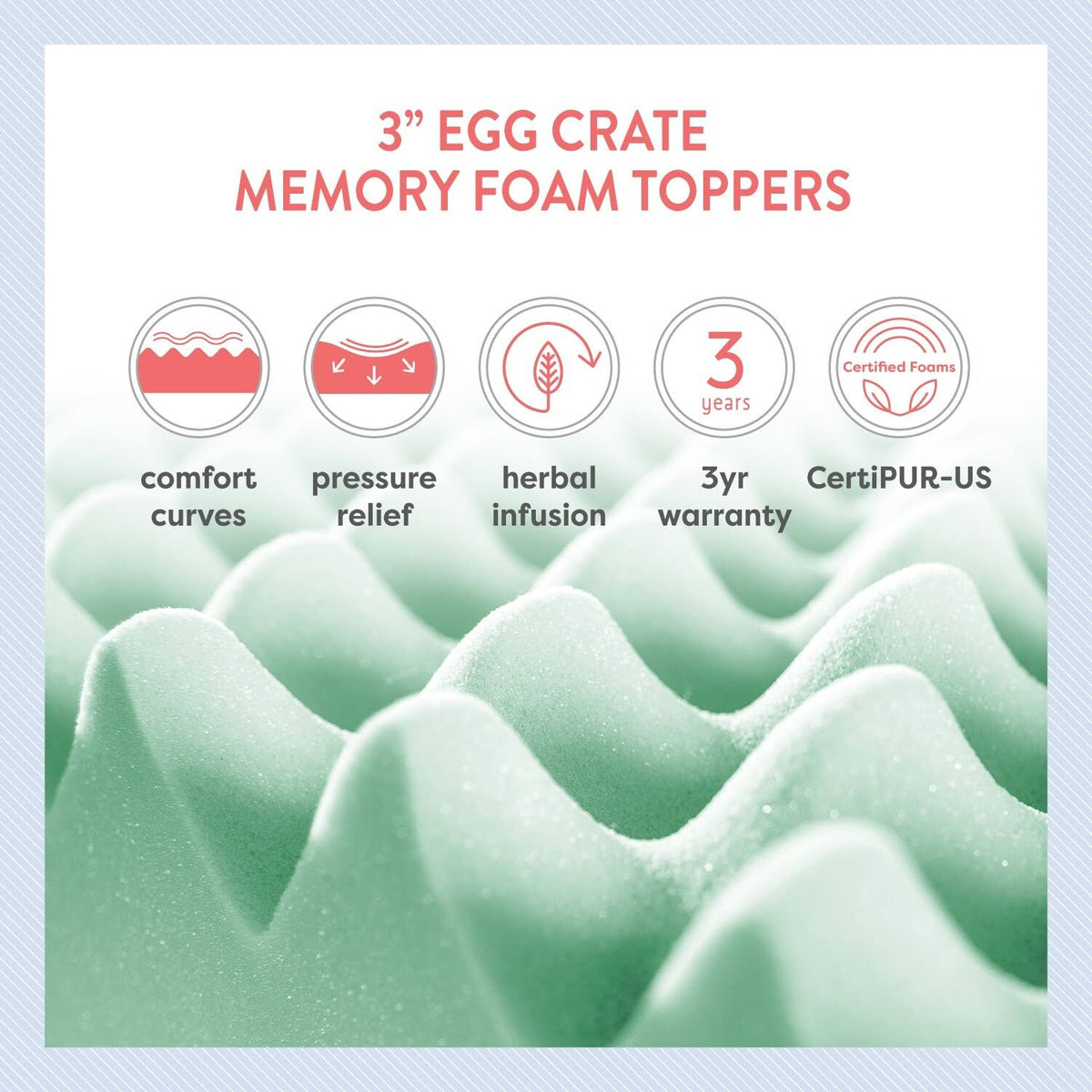 3 inch Memory Foam Mattress Topper X504651