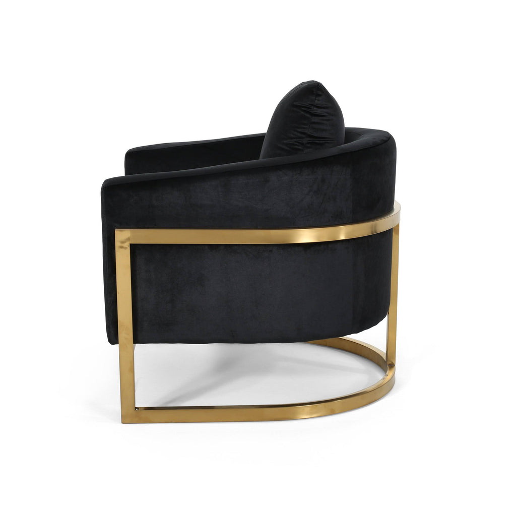 Emerald Velvet Armchair with Stainless Steel Frame L963522
