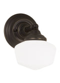 1 Light 10 inch Tall Wall Sconce in Heirloom Bronze with Satin White Glass I4244