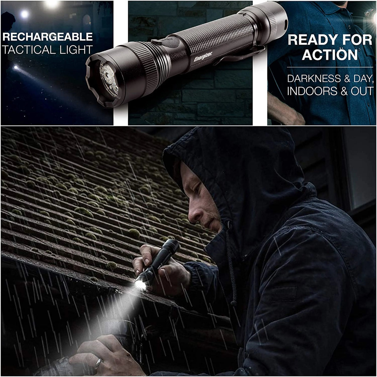 Rechargeable Flashlight with Micro-USB Charging Cable P4142