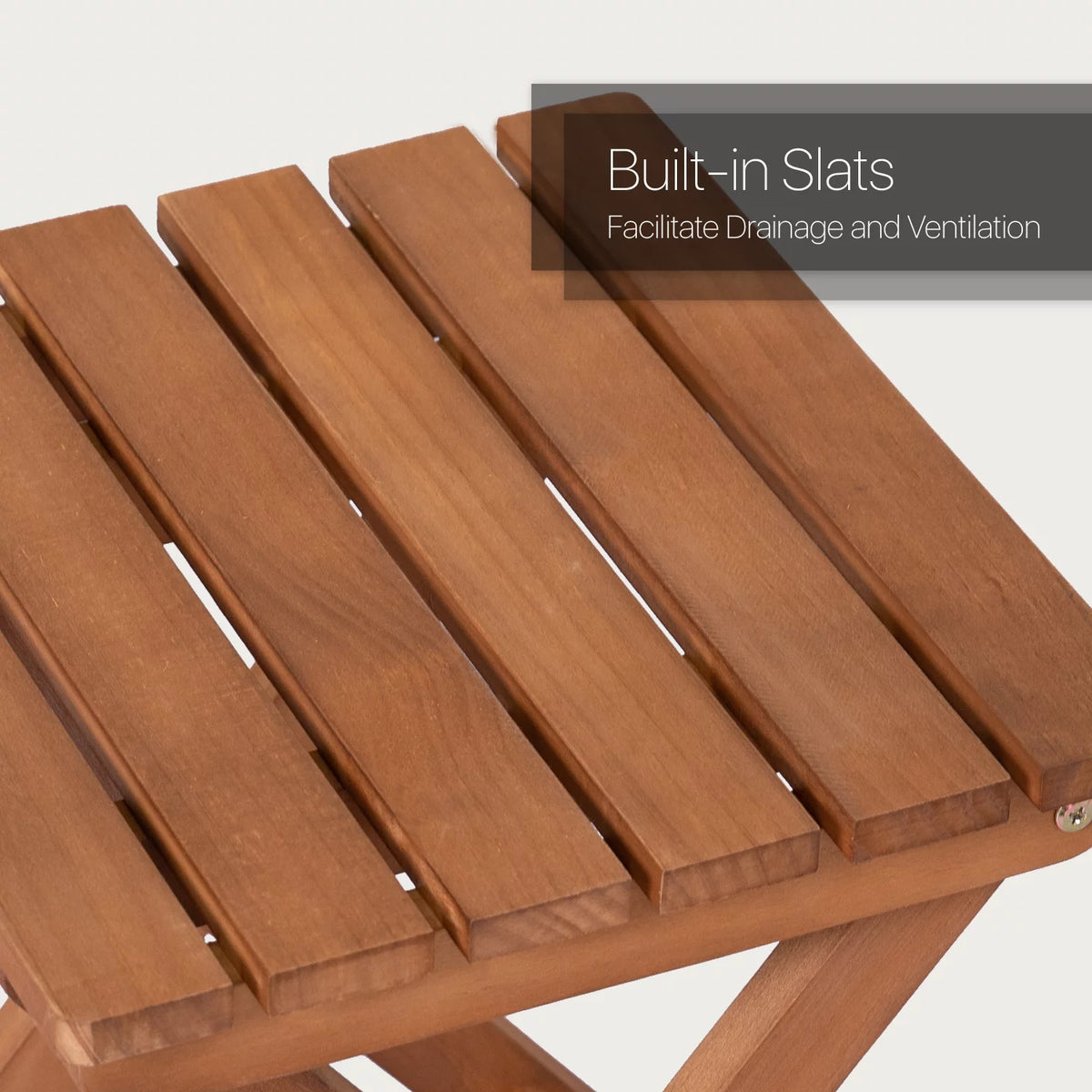 Wood 3 Pieces Foldable Patio Coffee Table and Stools Set B153