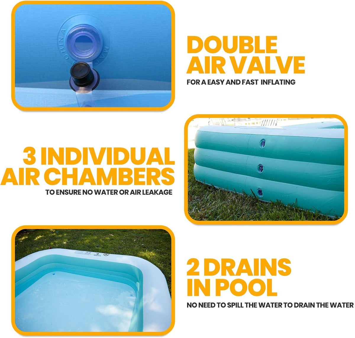 Inflatable Family Pool with Pump V52502