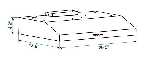 30x22 250 CFM Ducted Under Cabinet Range Hood F3577