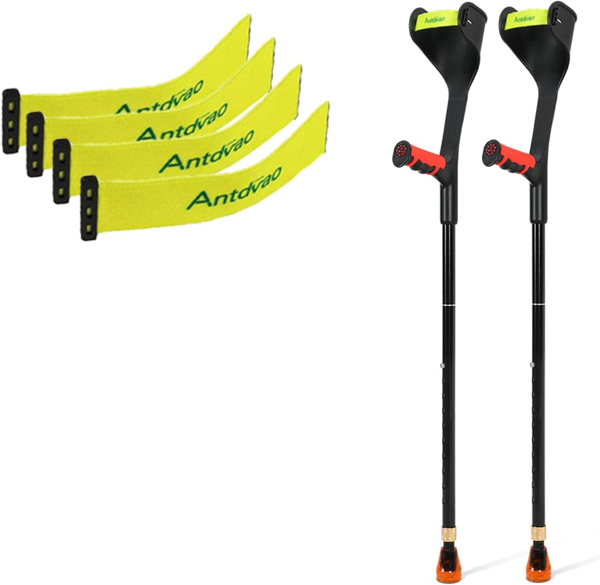 Red Lightweight Adjustable Forearm Crutches Y231165