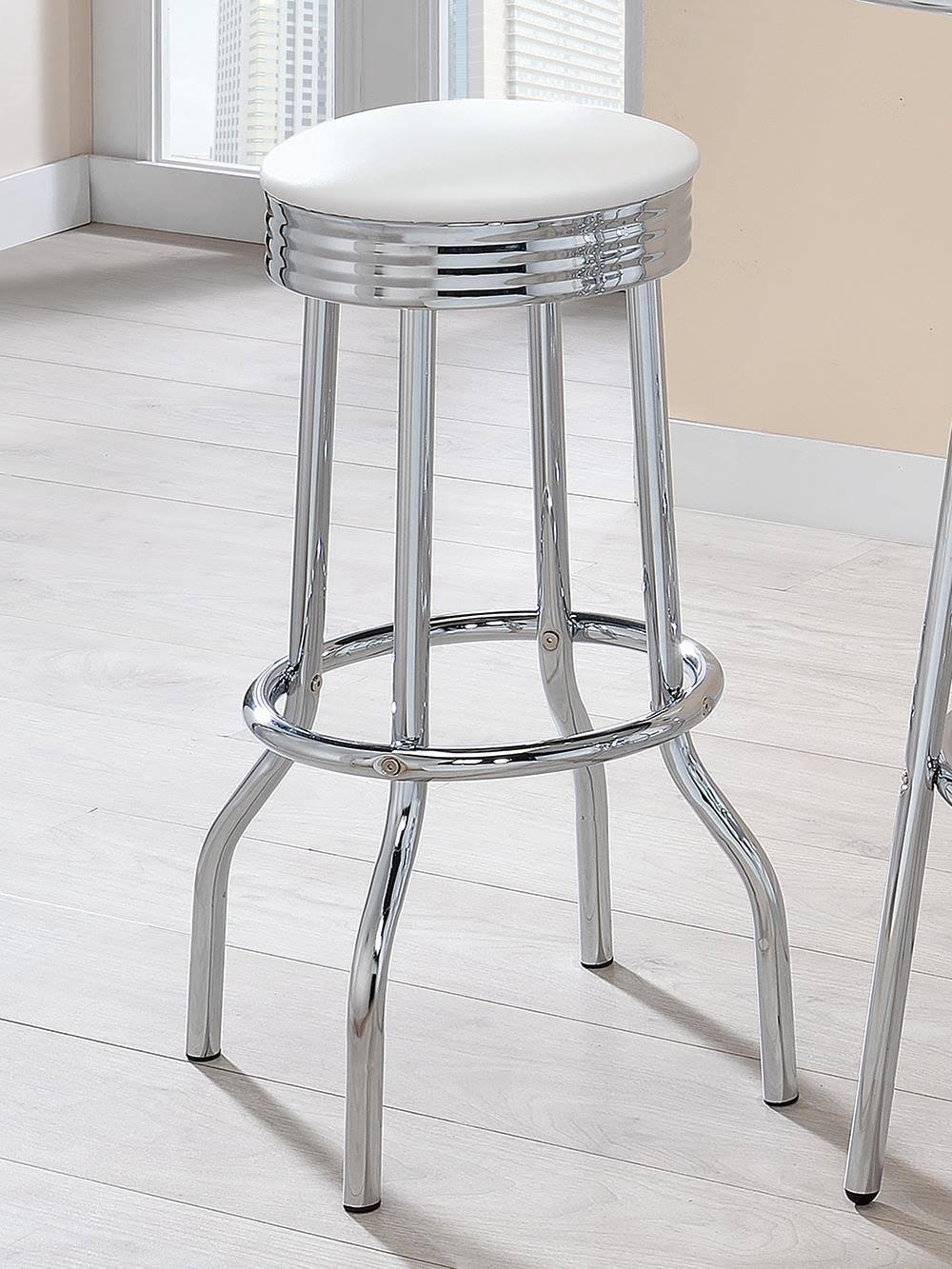White Bar Stool Set of 2 L94201