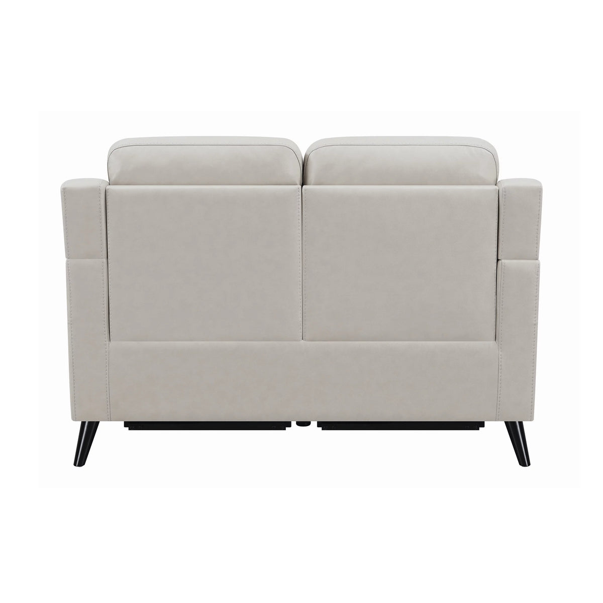 Beige Leatherette Power Recliner Loveseat N92971