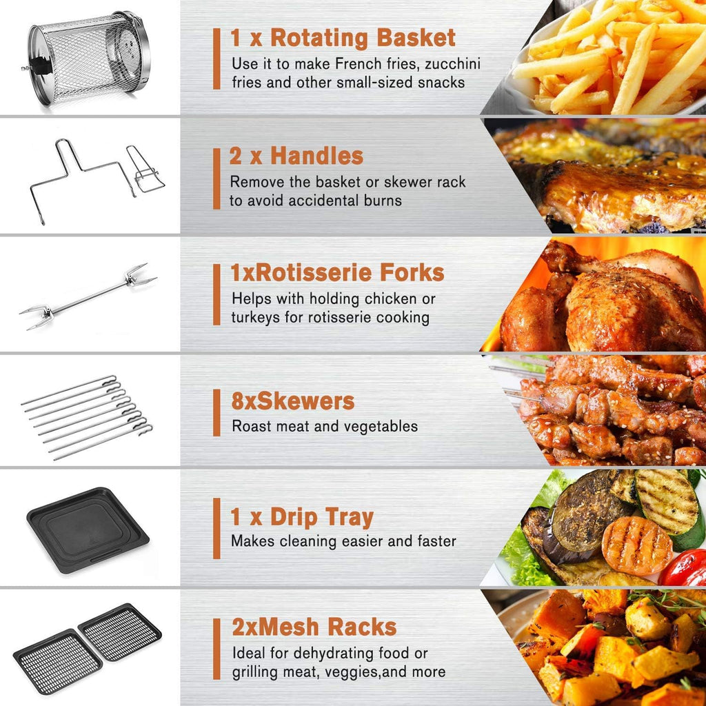 10.6 Quart 10-in-1 Air Fryer Toaster Oven with Rotisserie and Dehydrator Z111760