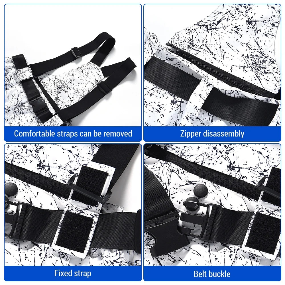Waterproof Ski Pants with Adjustable Waist and Reinforced Knees J6218